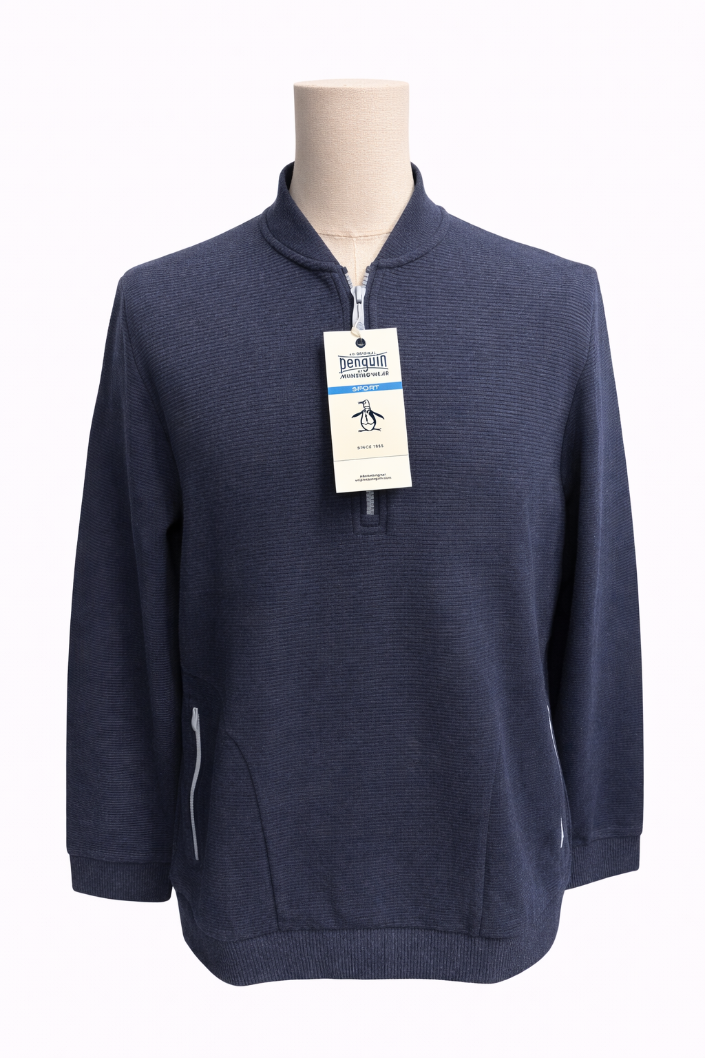 Penguin Navy Quarter Zip Pullover - Medium - Skorzie