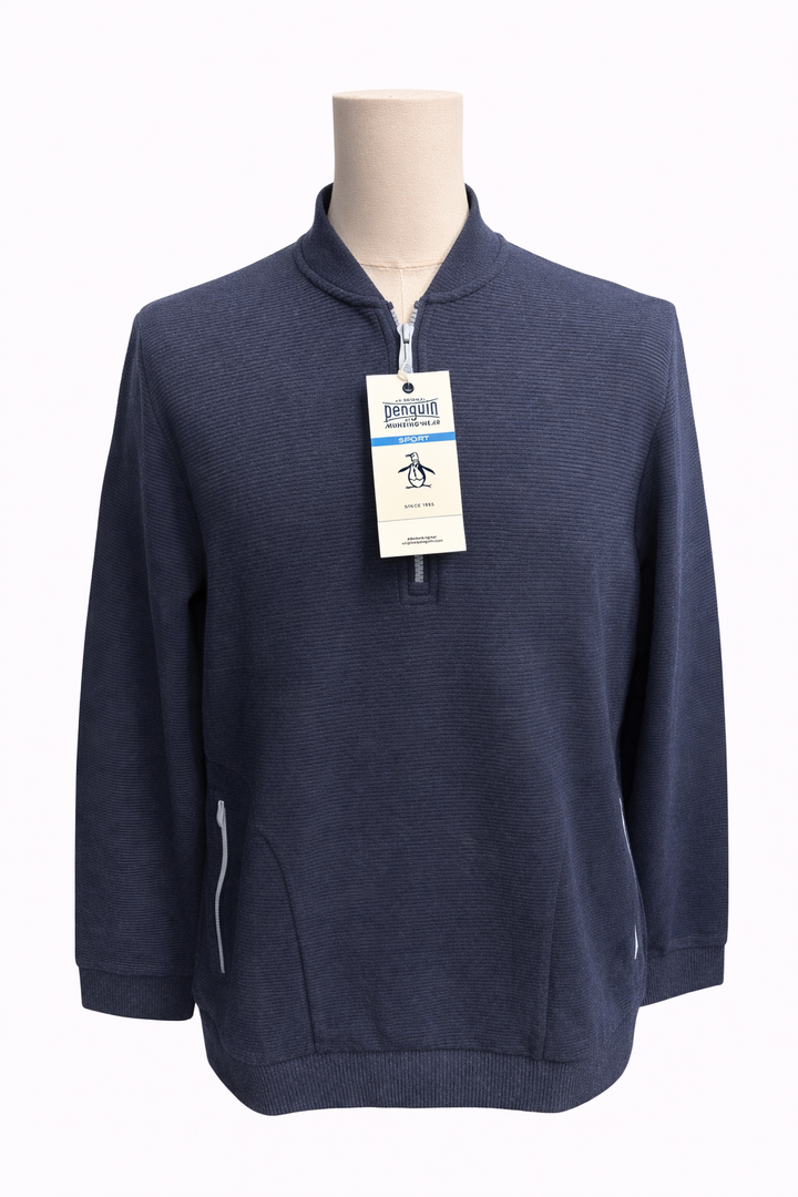 Penguin Navy Quarter Zip Pullover - Medium - Skorzie