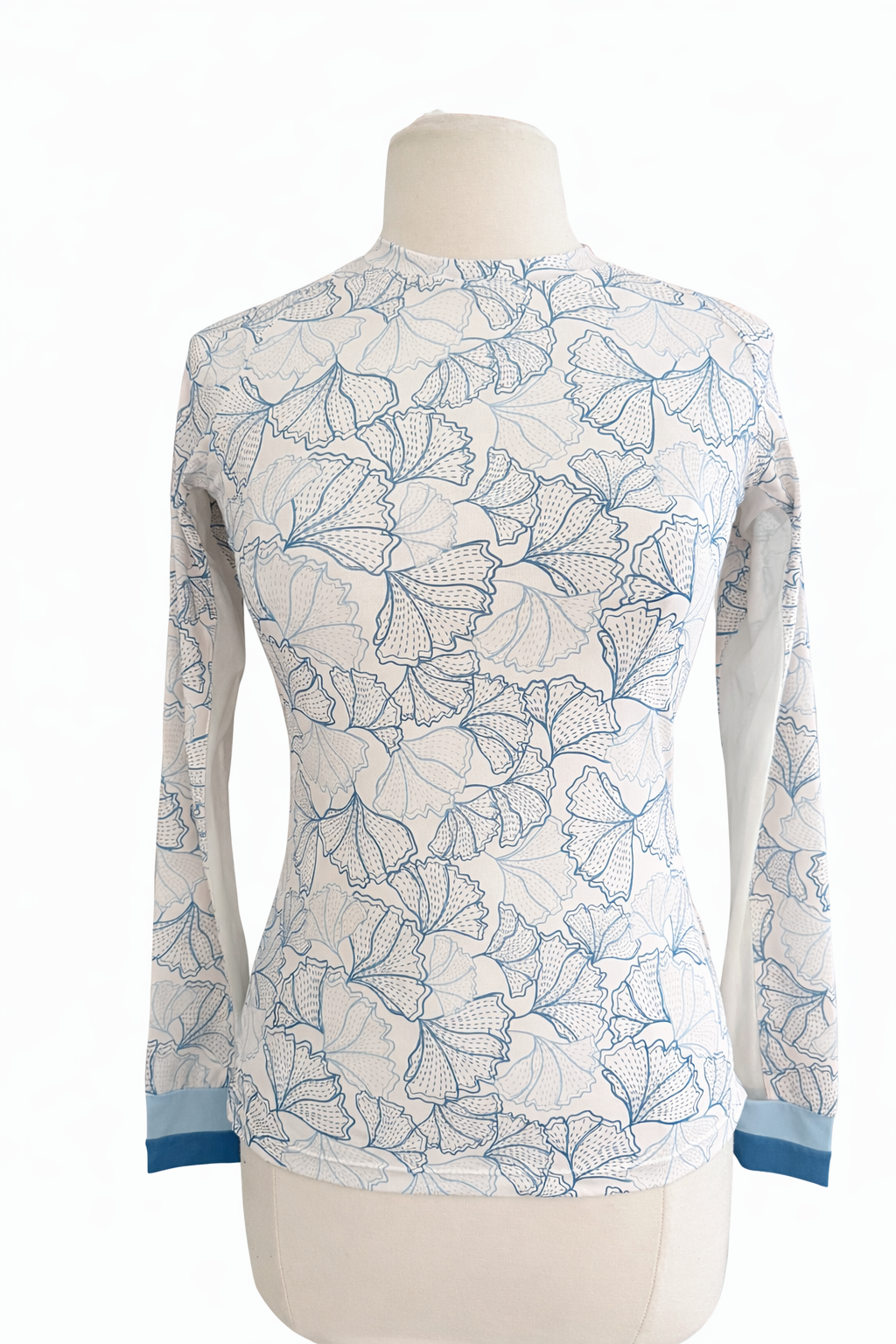 Kastel Denmark Long Sleeve Crewneck - Chambray Blue Poppies - X-Small - Skorzie