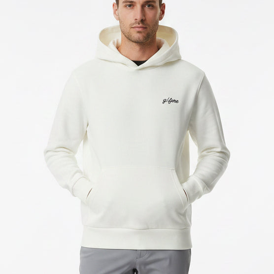G/FORE Men's Golf Hoodie Four Corners Cotton Blend Scuba Chalk White Size M
