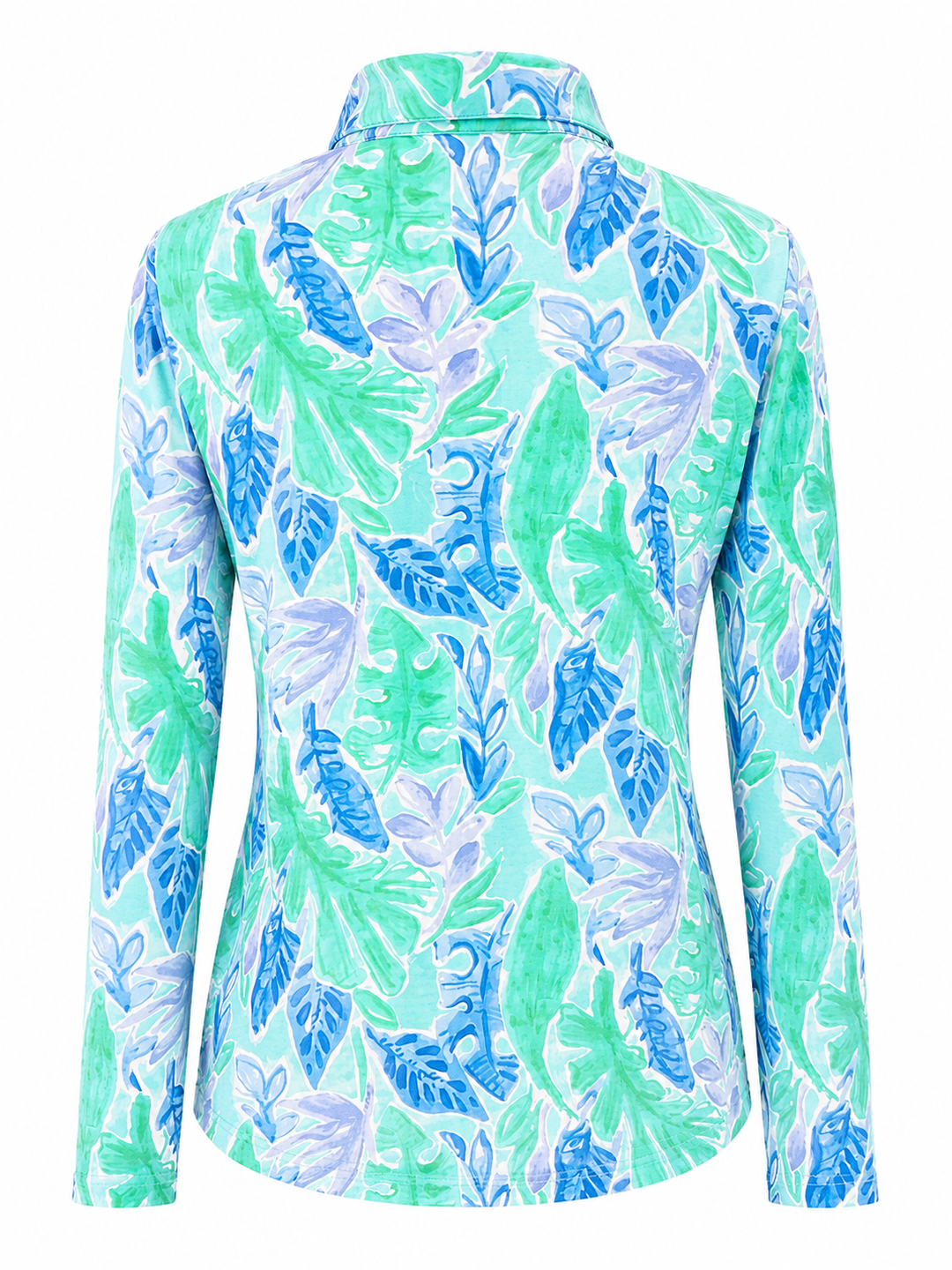 IBKUL Womens Allison Long Sleeve Zip Polo - Jade Peri