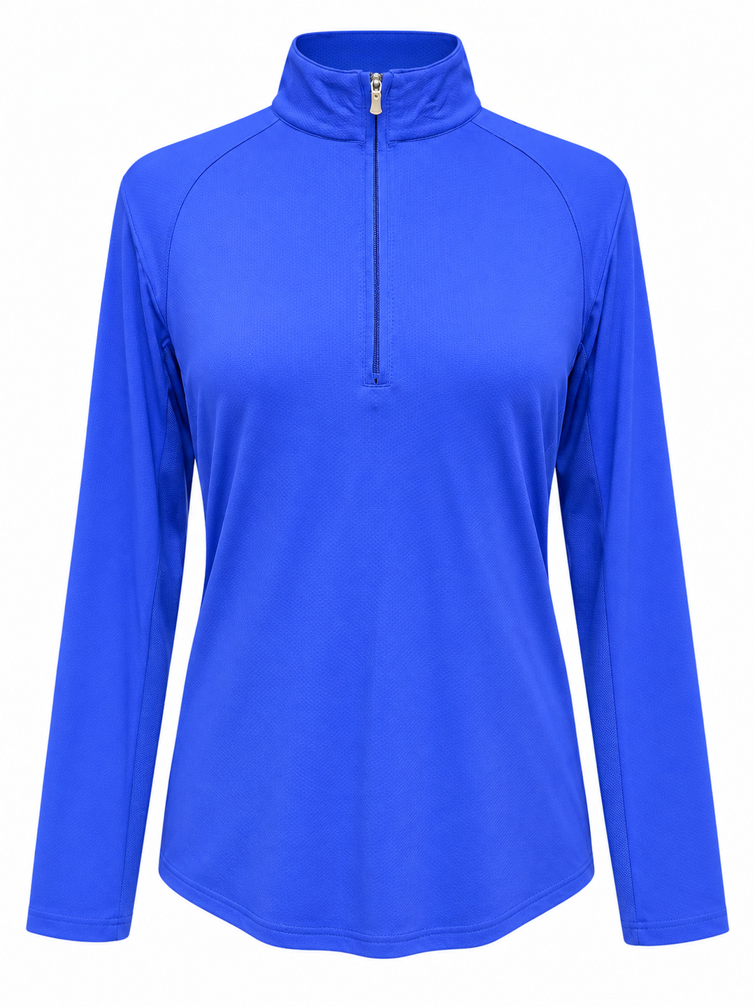 SanSoleil Womens Long Sleeve Zip Mock - Cobalt