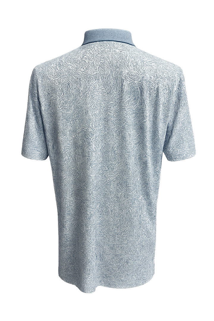 Dunning Golf Performance Polo - Laguna/White - Medium