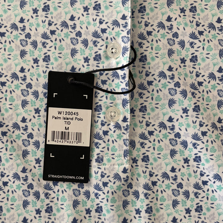 Straight Down Women's Golf Polo Palm Island Tidal Size M