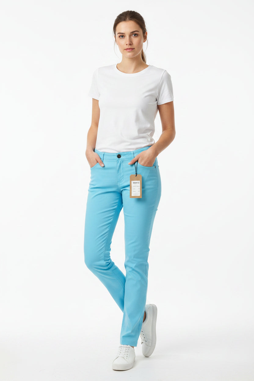 MDC Stretch Cropped 5-Pocket Pants 25" - Sea - Skorzie