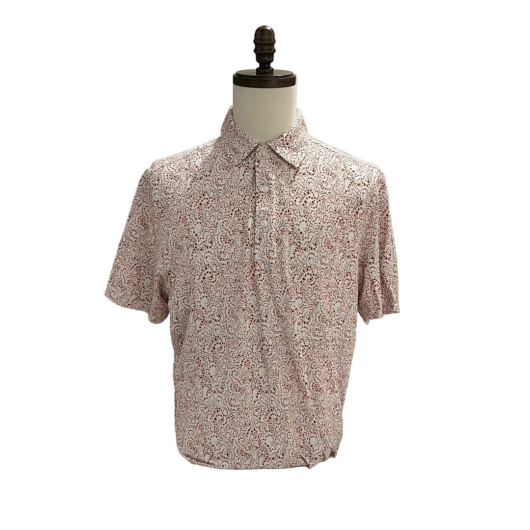 IBKUL Paisley Polo - Pink/Brown - Large - Skorzie