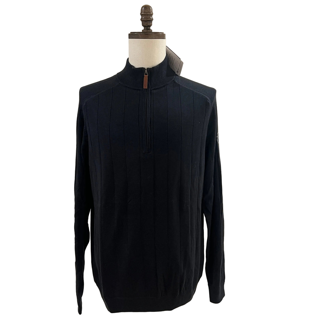 FootJoy Drop Needle Lined Sweater (w/logo) - Navy - Medium - Skorzie