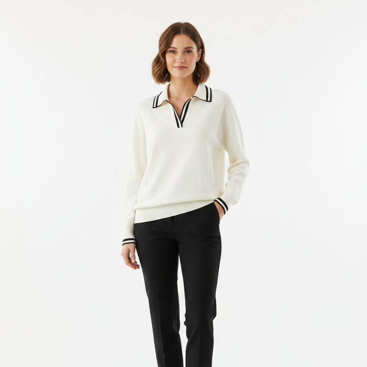G/FORE Women's Sweater Polo Johnny Collar White Size S