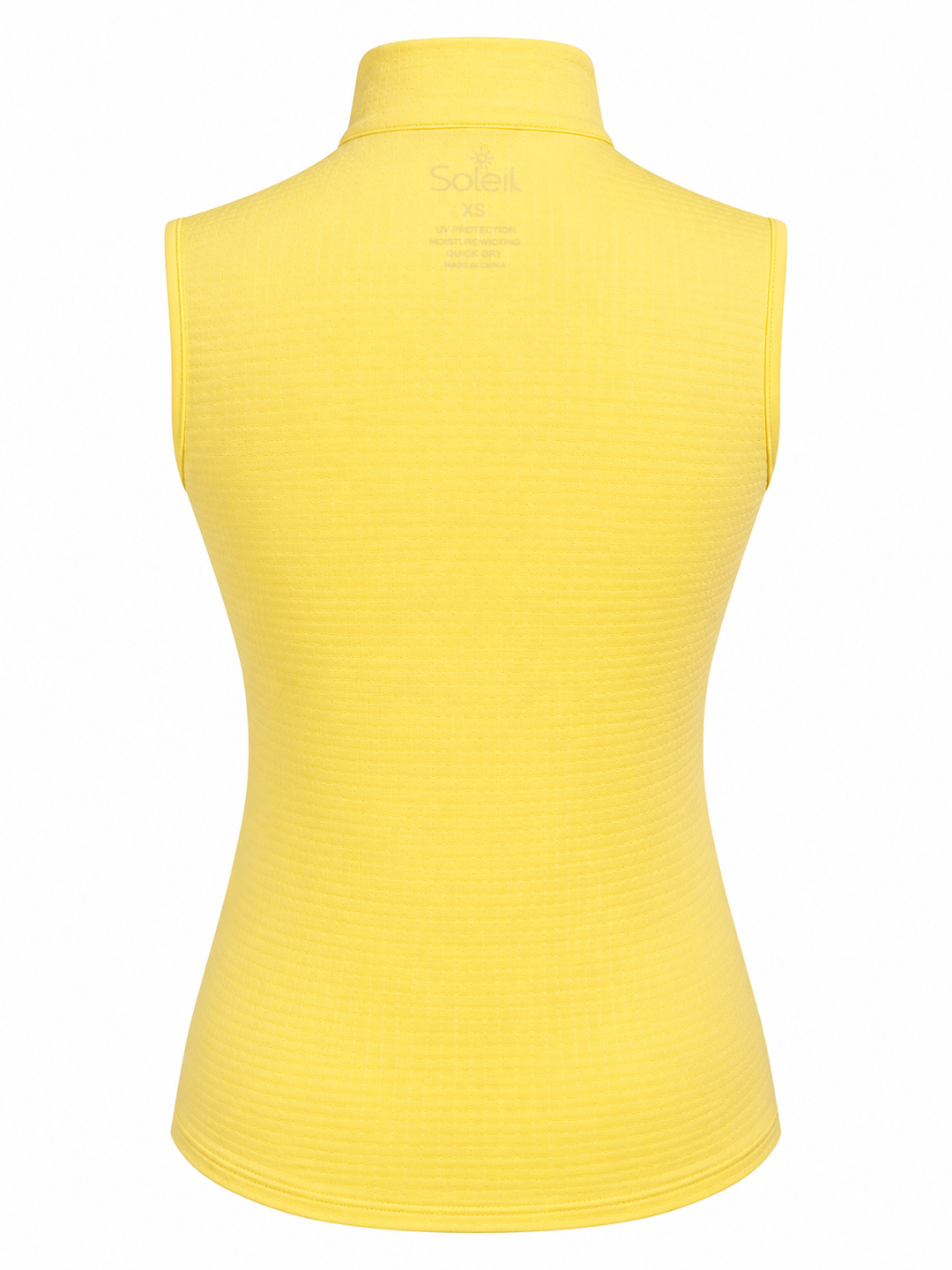 SanSoleil Womens Sleeveless Zip Top - Lemon Zest - XS