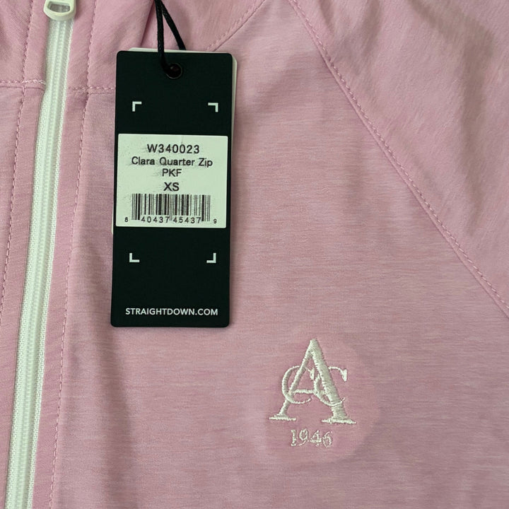 Straight Down Women's Golf Quarter Zip Clara (w/ logo) Pink Floyd