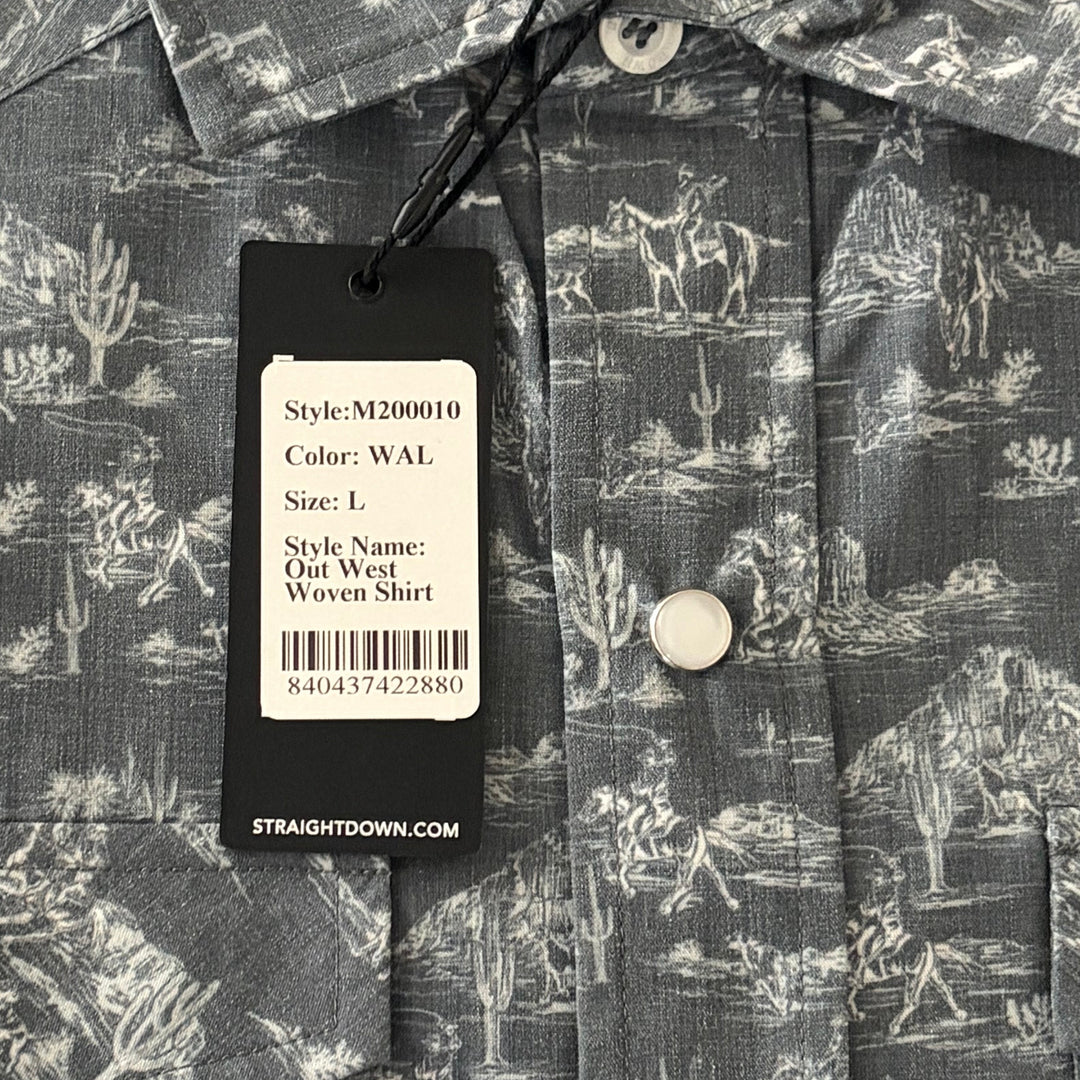 Straight Down Men's Shirt Out West Woven Walrus Size L