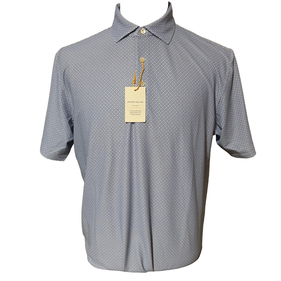 Peter Millar Porta Performance Mesh Polo (w/logo) - White - Medium - Skorzie