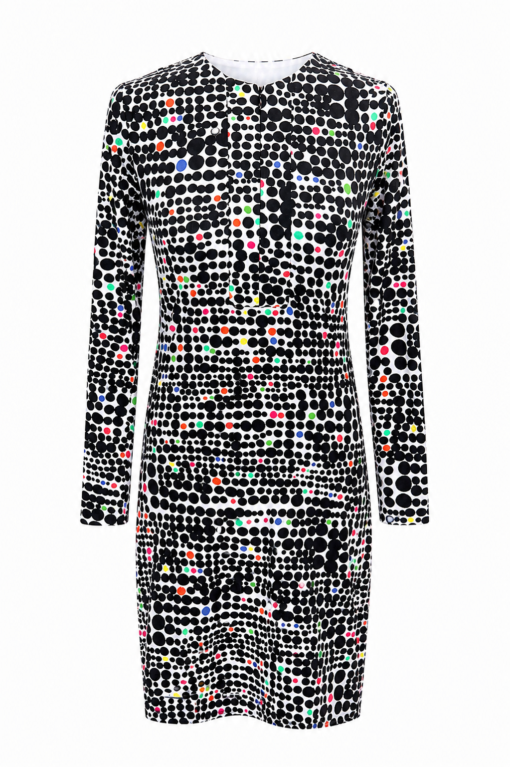 IBKUL Long Sleeve Going Dotty Zip Dress - Small - Skorzie