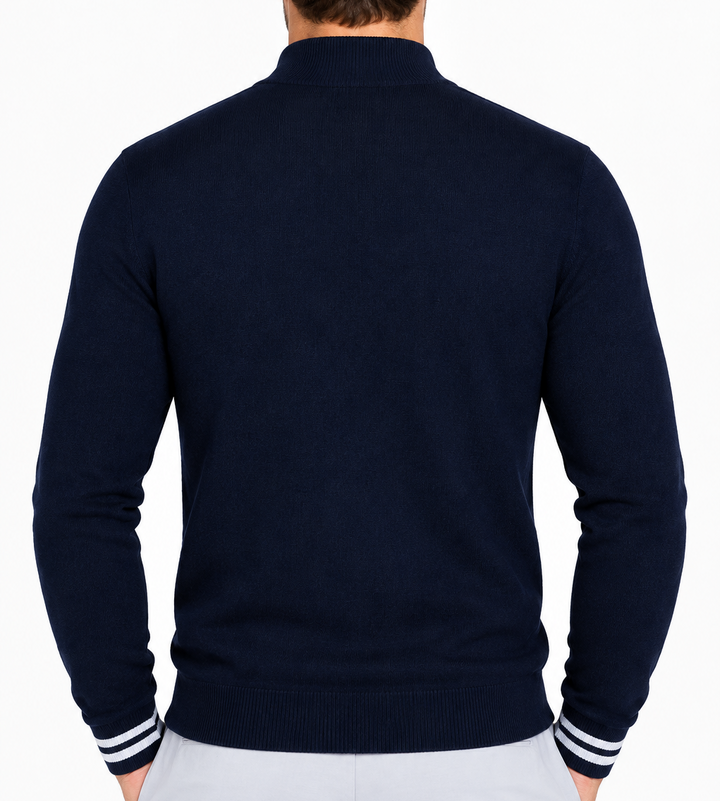 Redvanly Men's Golf Quarter Zip Maxton Merino Midnight Navy Size M