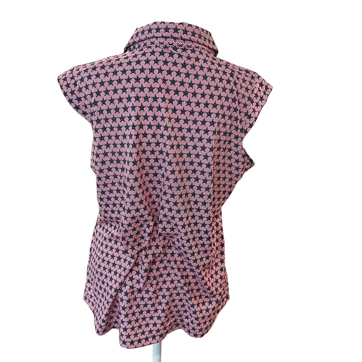 IBKUL Sleeveless Zip Polo (w/logo) - Stars & Stripes