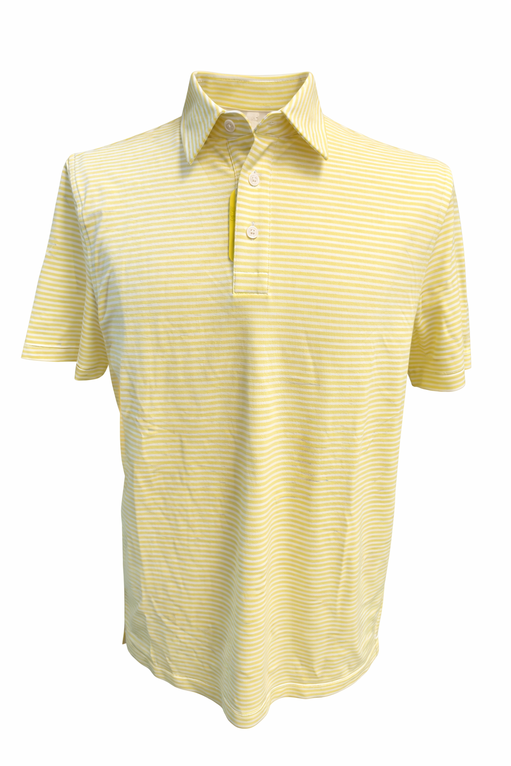 G/FORE Men's Stripe Jersey Golf Polo - Canary - Medium - Skorzie