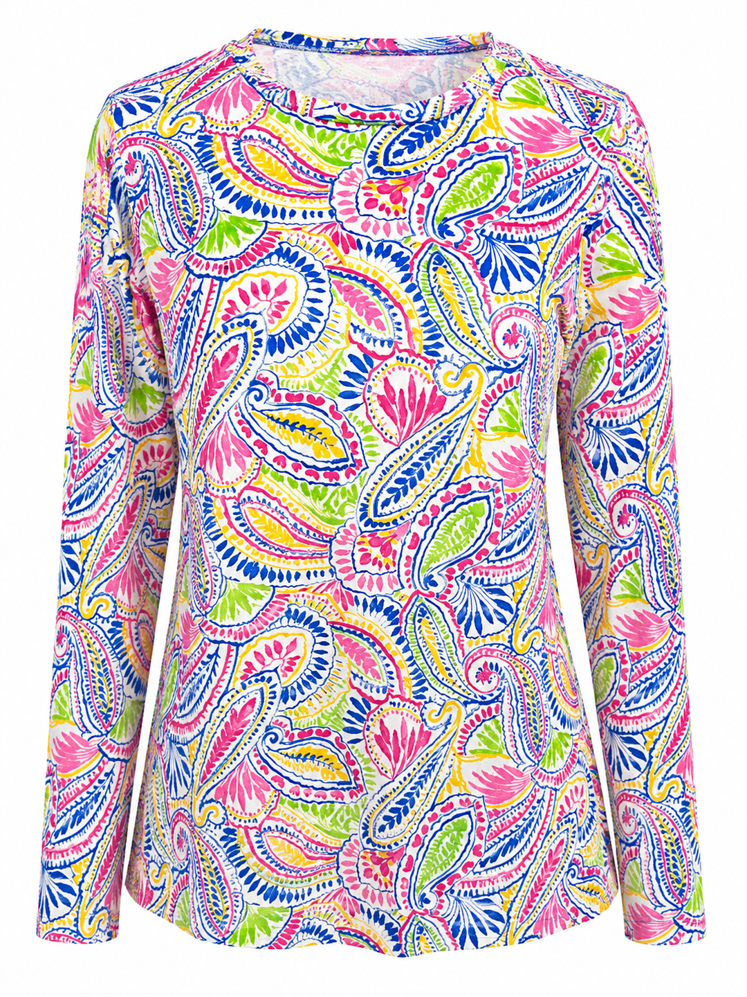 IBKUL Massie Long Sleeve Crew Neck Top - Pink
