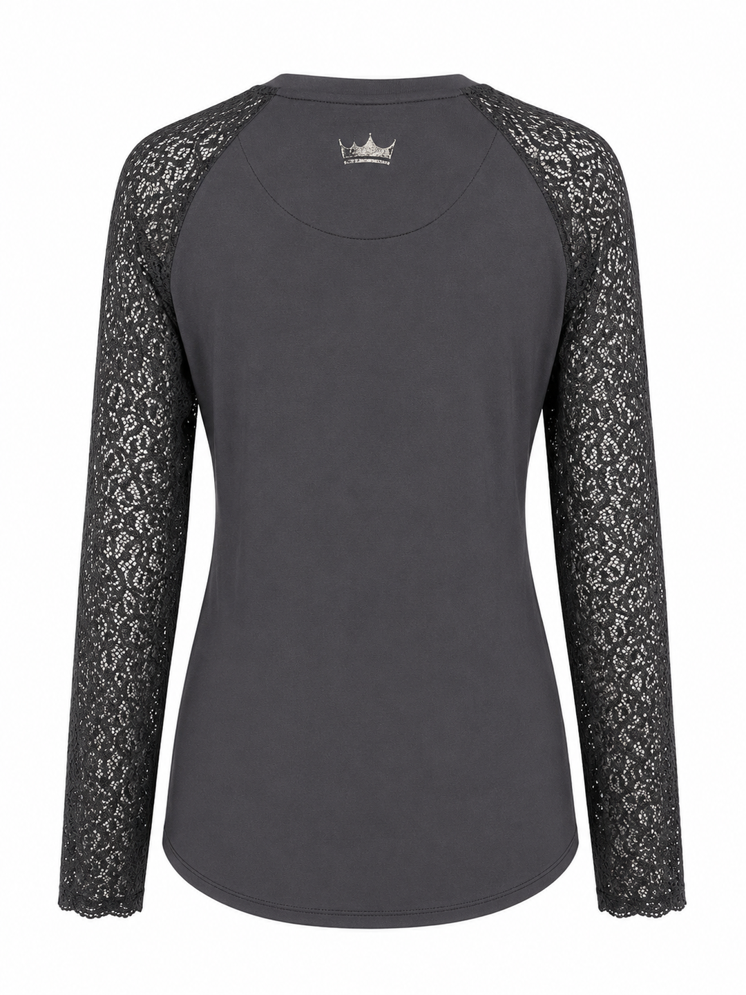 Kastel Denmark Black Floral Lace Long Sleeve Raglan Crewneck Sun Shirt - Skorzie