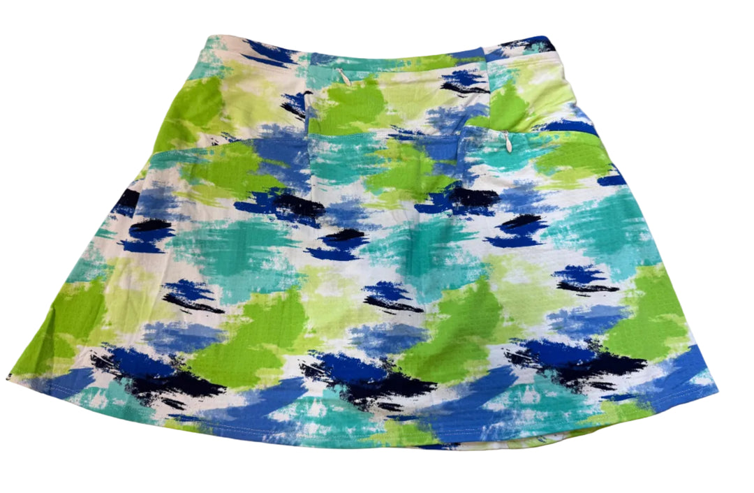 IBKUL Womens Matilda Swing Skort 15" - Jade/Multi