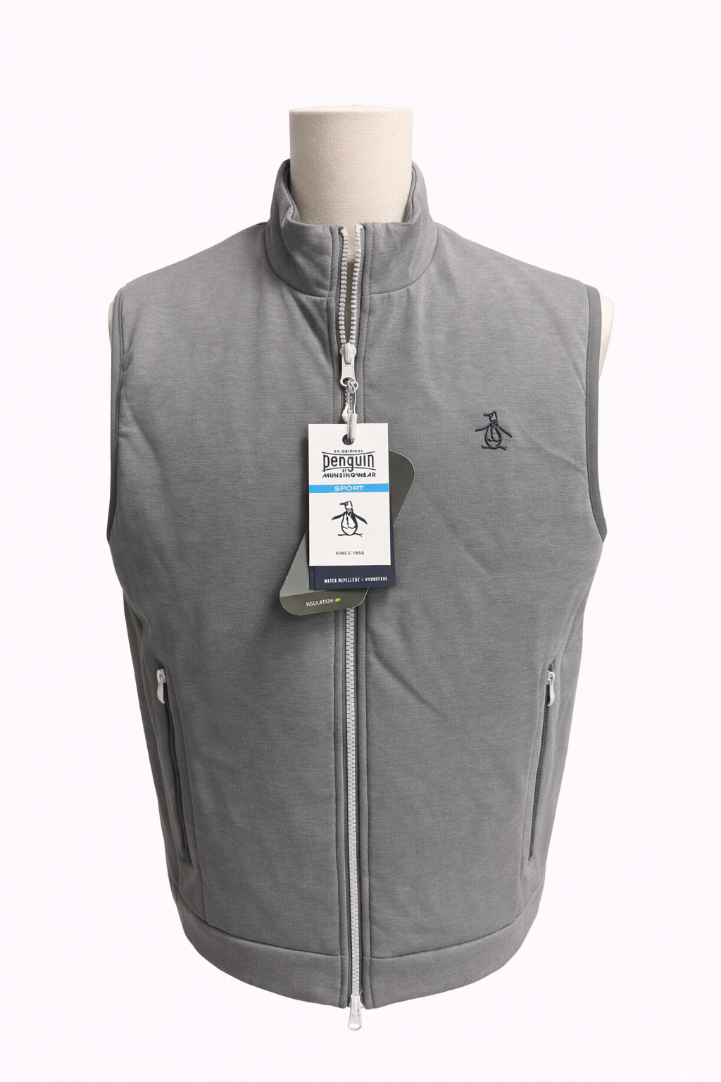 Penguin Gray Full Zip Reversible Vest - Medium - Skorzie