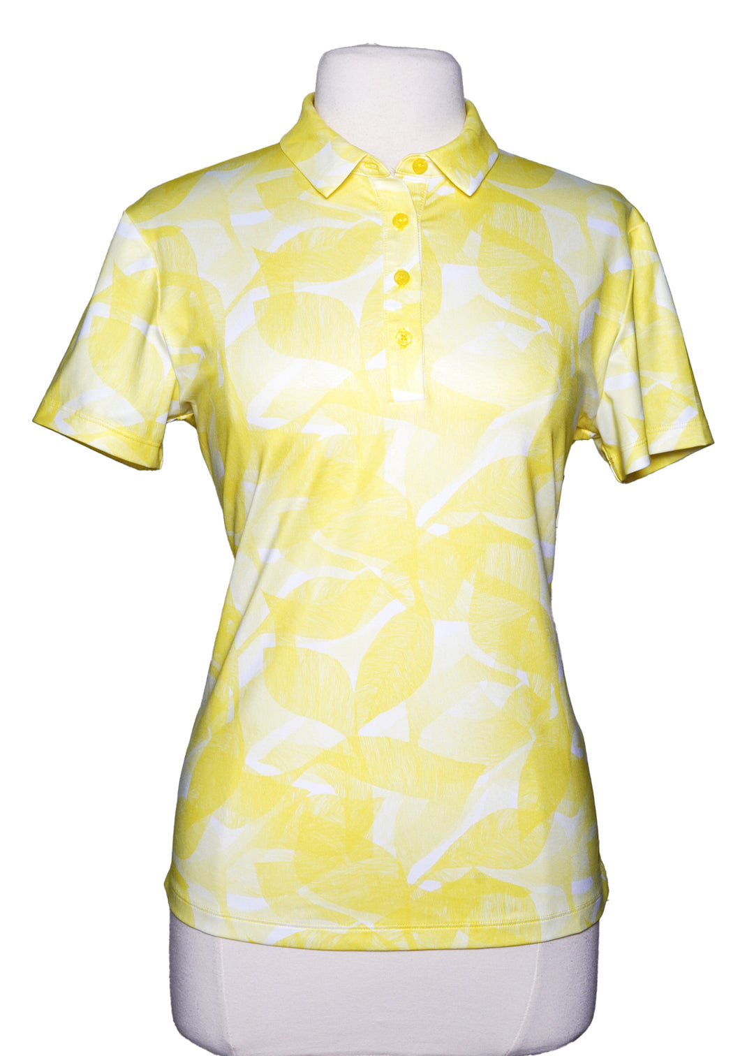 Nike Golf  Dri Fit Floral Polo - Yellow - Size Medium - Skorzie