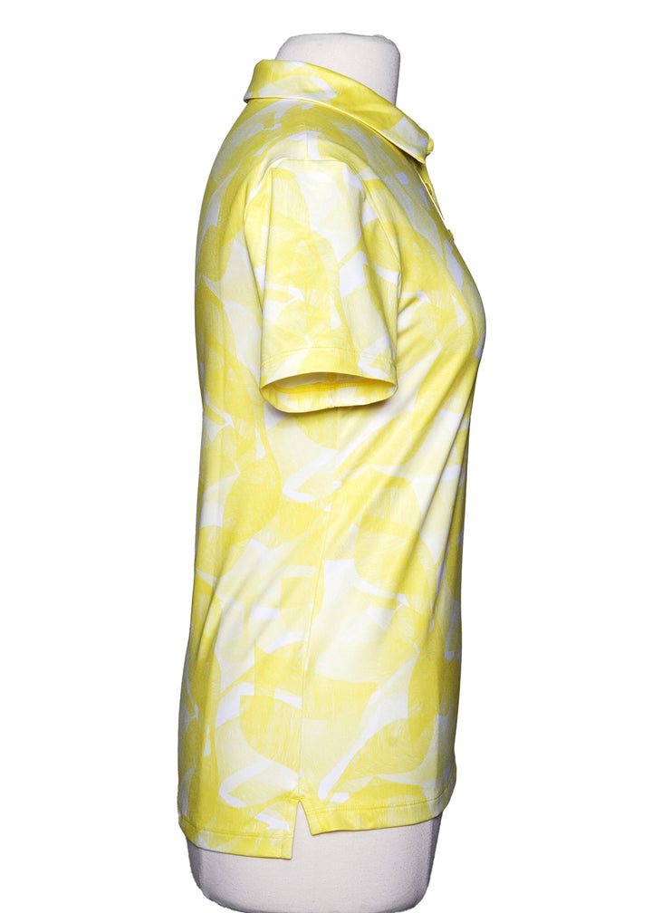 Nike Golf  Dri Fit Floral Polo - Yellow - Size Medium - Skorzie