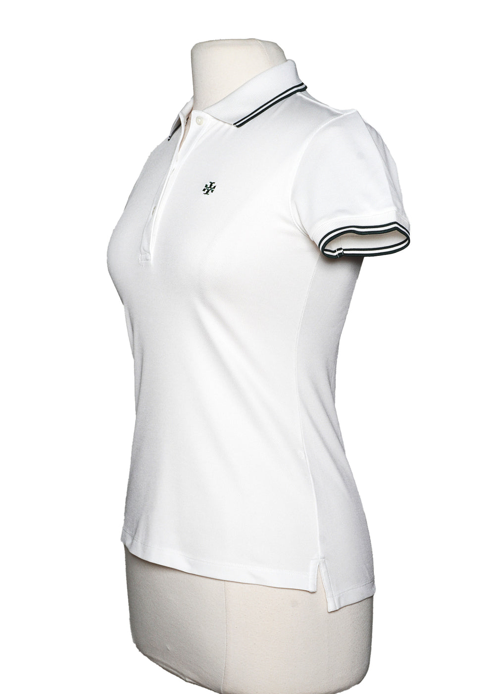 Tory Sport Short Sleeve  Polo - White/Green - Size X-Small - Skorzie