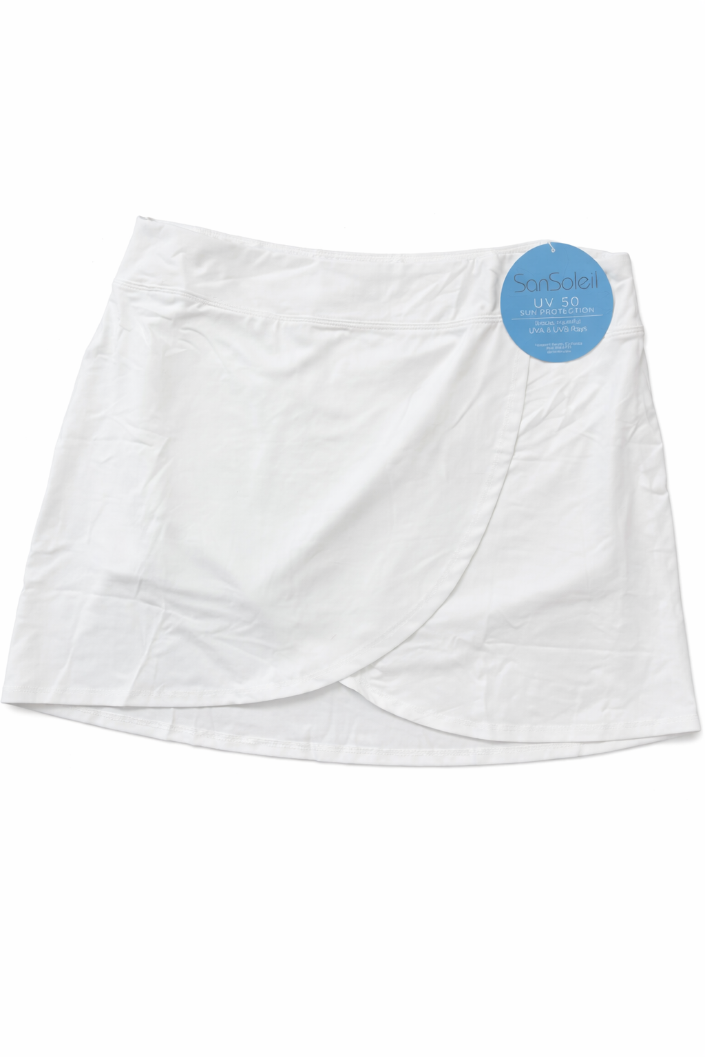SanSoleil SOLSTYLE 17" FAUX WRAP SKORT - WHITE - Skorzie