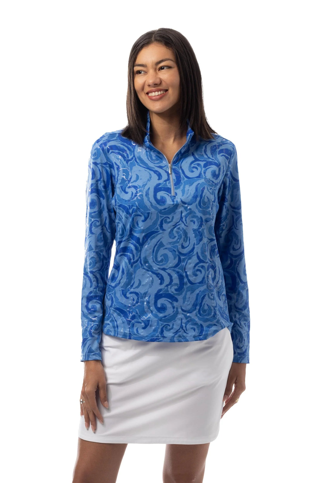 SanSoleil SolShine Foil Print Mock - Whirlwind Blue