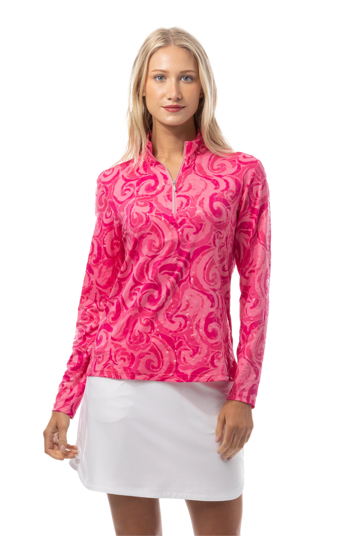 SanSoleil SolShine Foil Print Mock - Whirlwind Pink