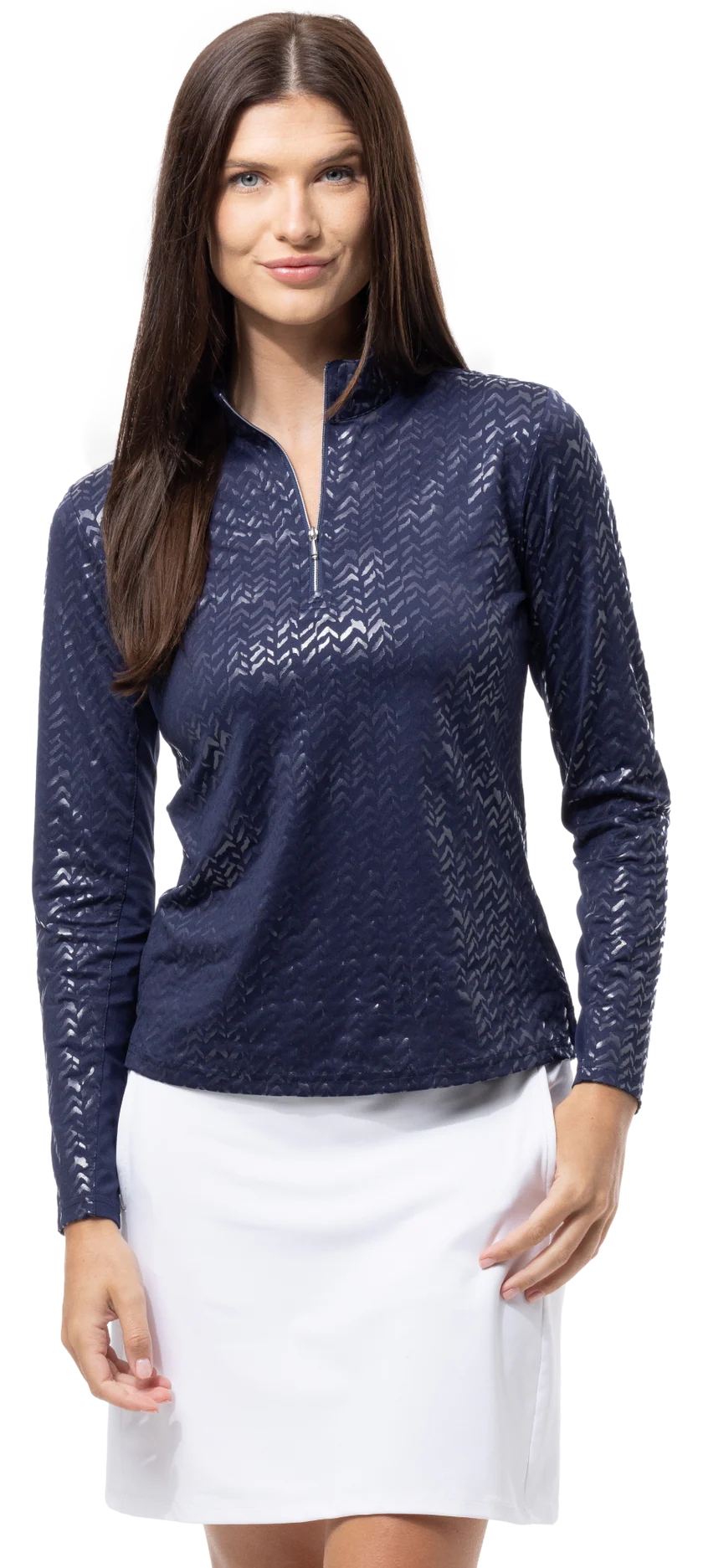 SanSoleil SolShine Foil Print Mock Top - Chevy Ink - Skorzie