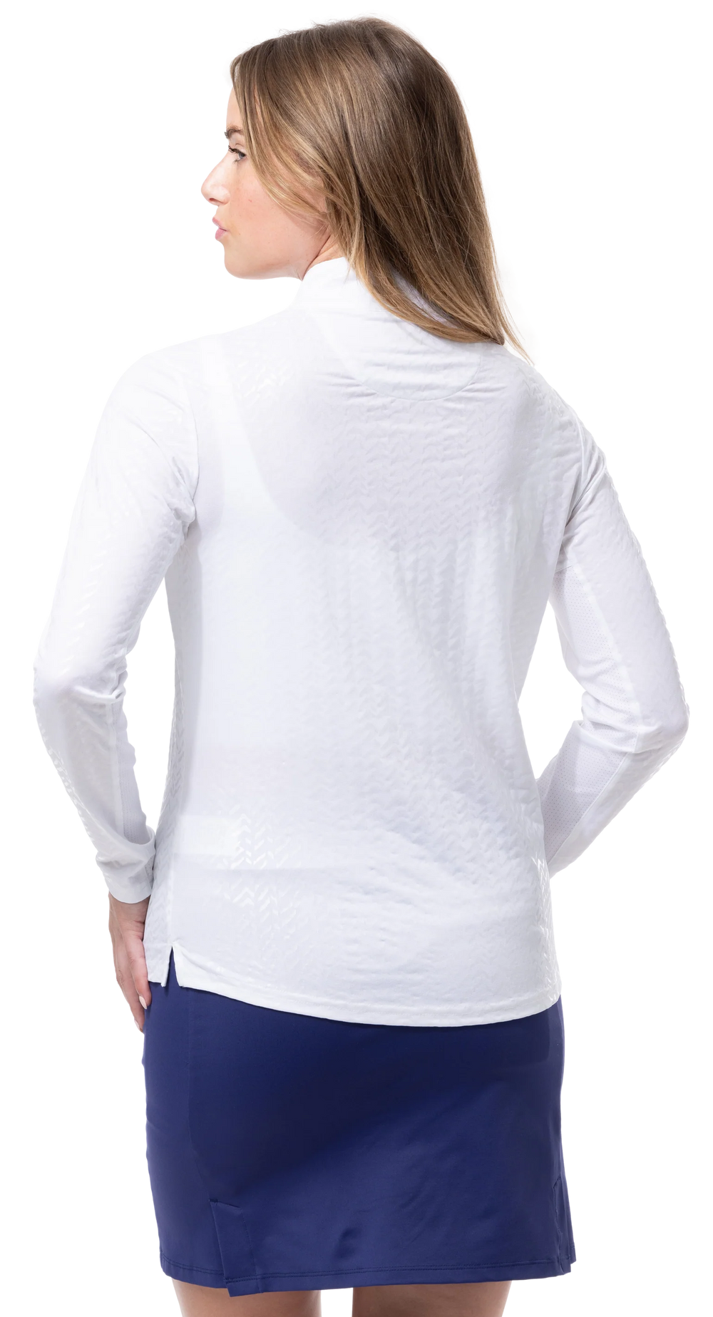 SanSoleil SolShine Foil Print Mock Top - Chevy White - Skorzie