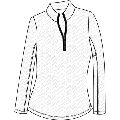 SanSoleil SolShine Foil Print Mock Top - Chevy White - Skorzie