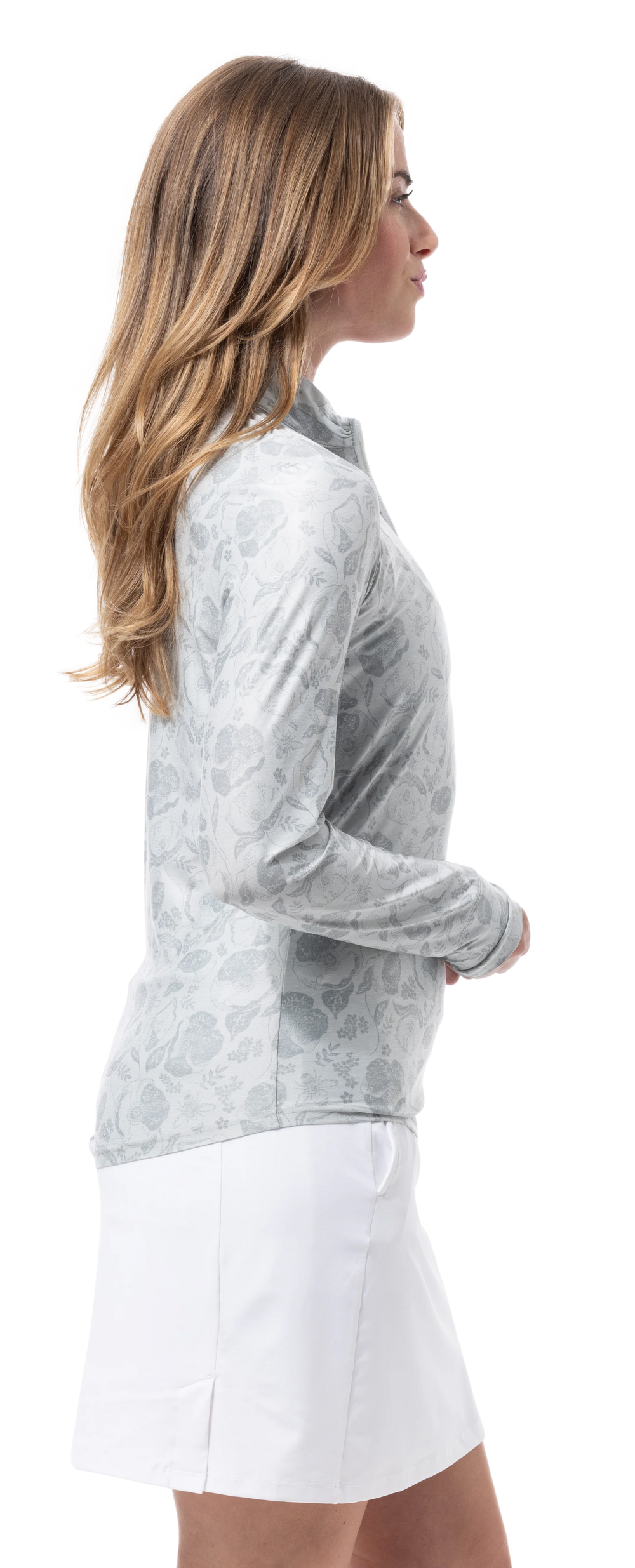 SanSoleil SolMelange L/S Print Mock - Queen Bee Dove - Skorzie