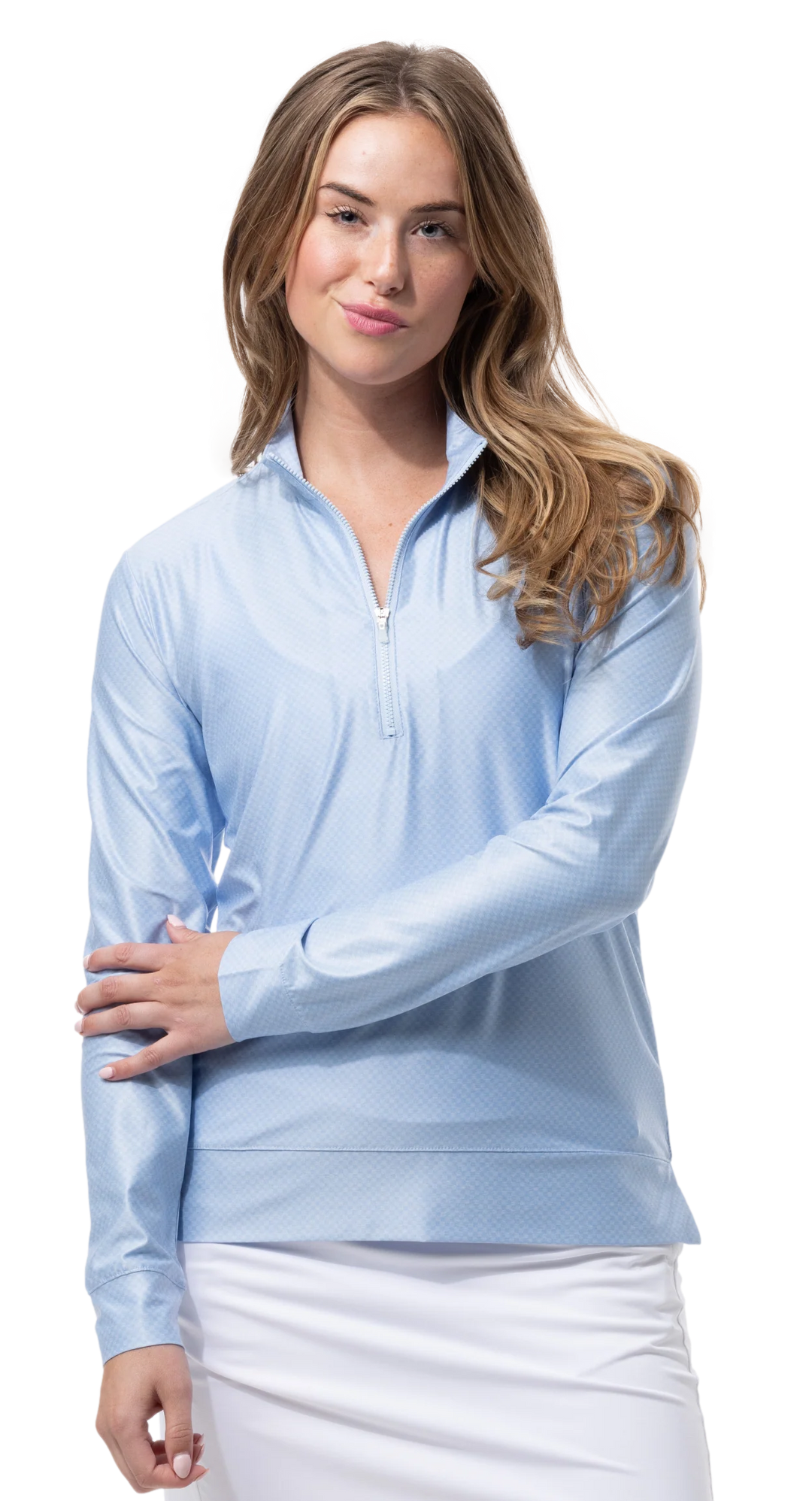 SanSoleil SolMelange 1/4 Zip Pullover - Malibu Check - Skorzie