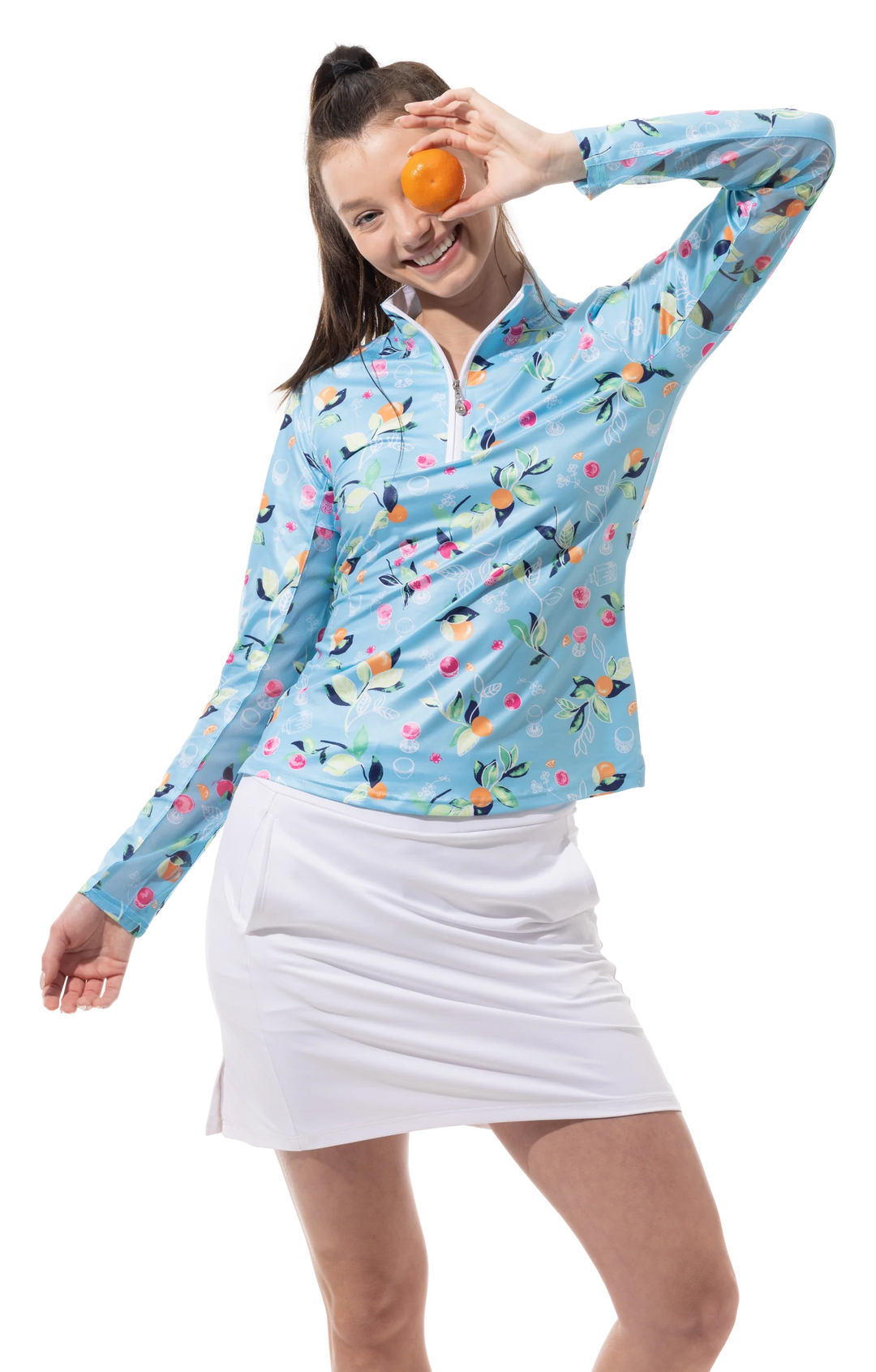 SanSoleil SolCool Long Sleeve Print Mock - Sun Kissed - Skorzie