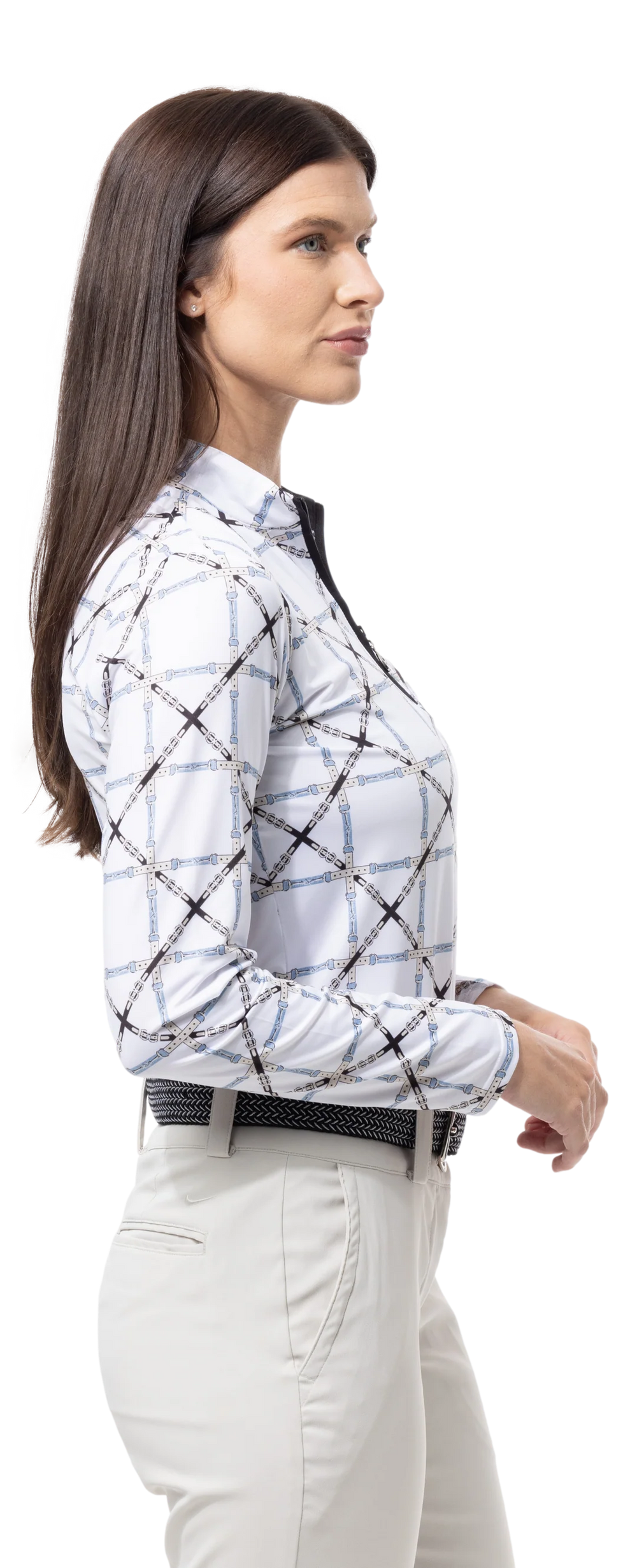 SanSoleil SolCool Print Mock Top  - Beltway Black - Skorzie