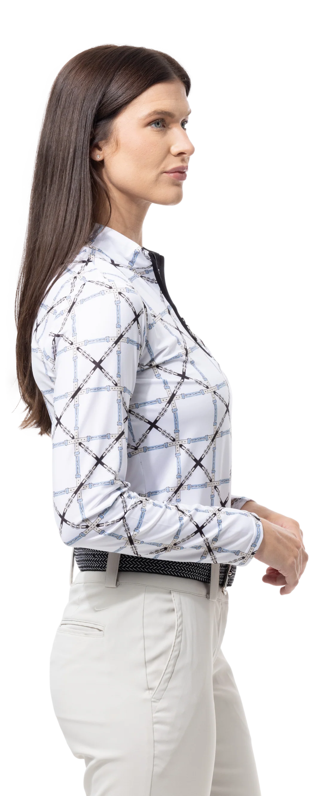 SanSoleil SolCool Print Mock Top  - Beltway Black - Skorzie