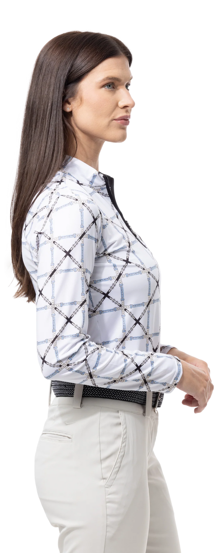 SanSoleil SolCool Print Mock Top  - Beltway Black - Skorzie