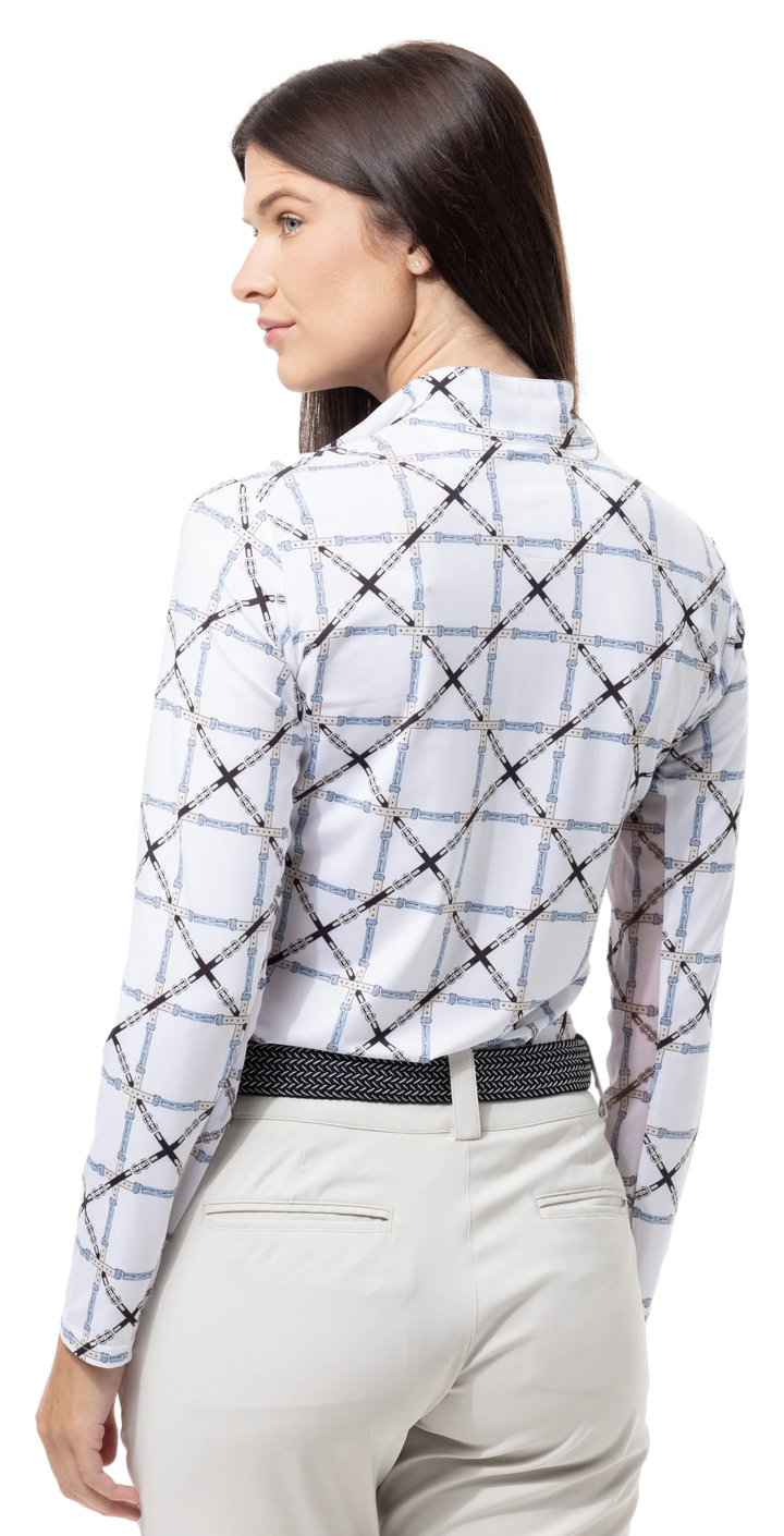 SanSoleil SolCool Print Mock Top  - Beltway Black - Skorzie