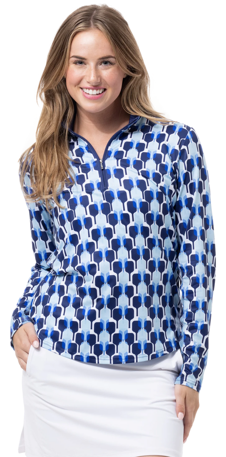 SanSoleil SolCool Print Mock Top  - Paddywack - Skorzie