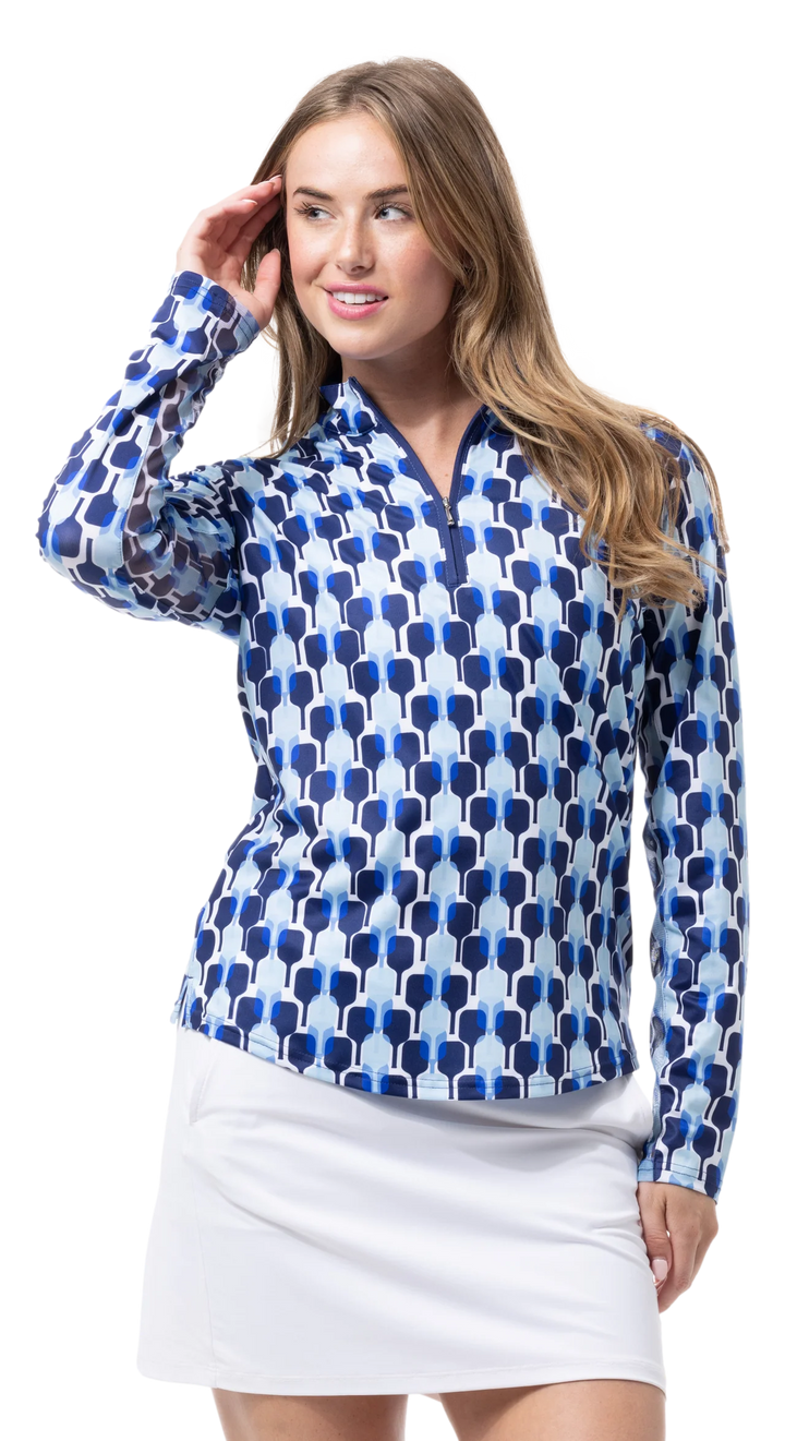 SanSoleil SolCool Print Mock Top  - Paddywack - Skorzie