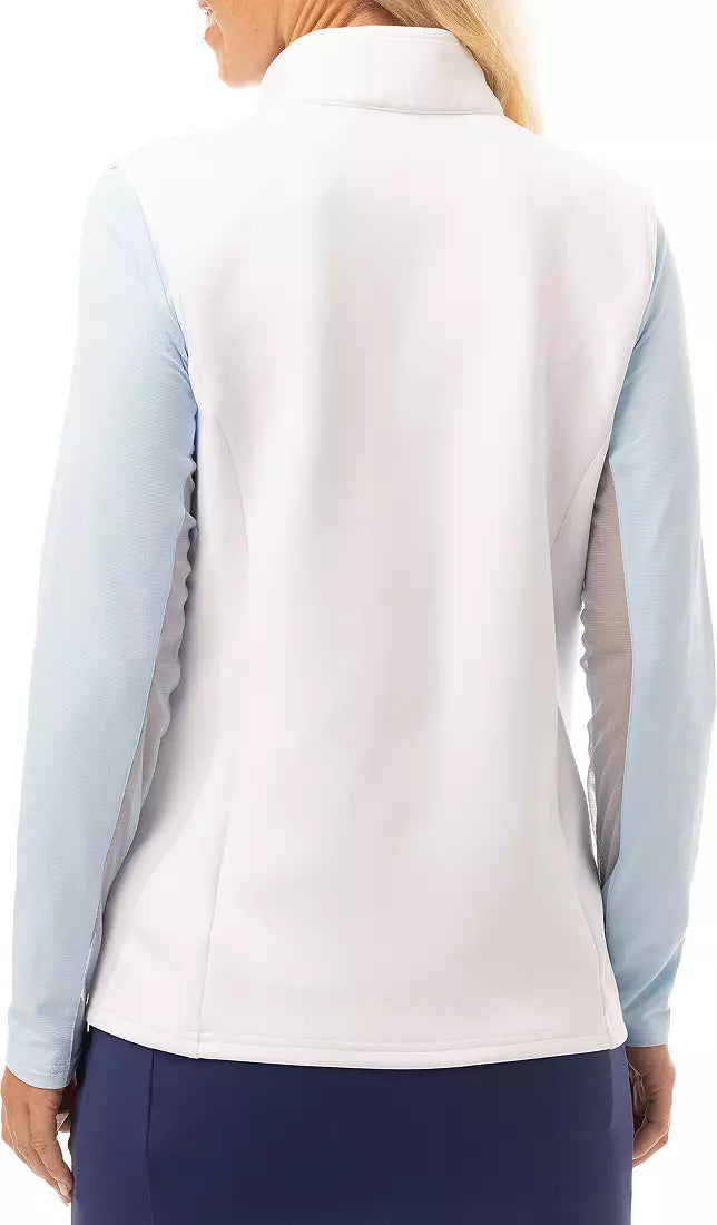 SanSoleil Womens Layer Zip Vest - White