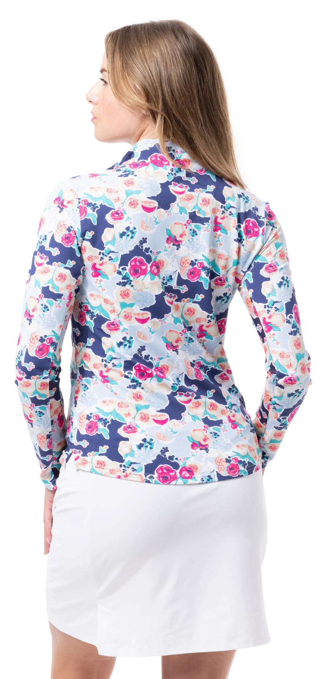 SanSoleil Soltek Lux L/S Print Mock - Peony - Skorzie