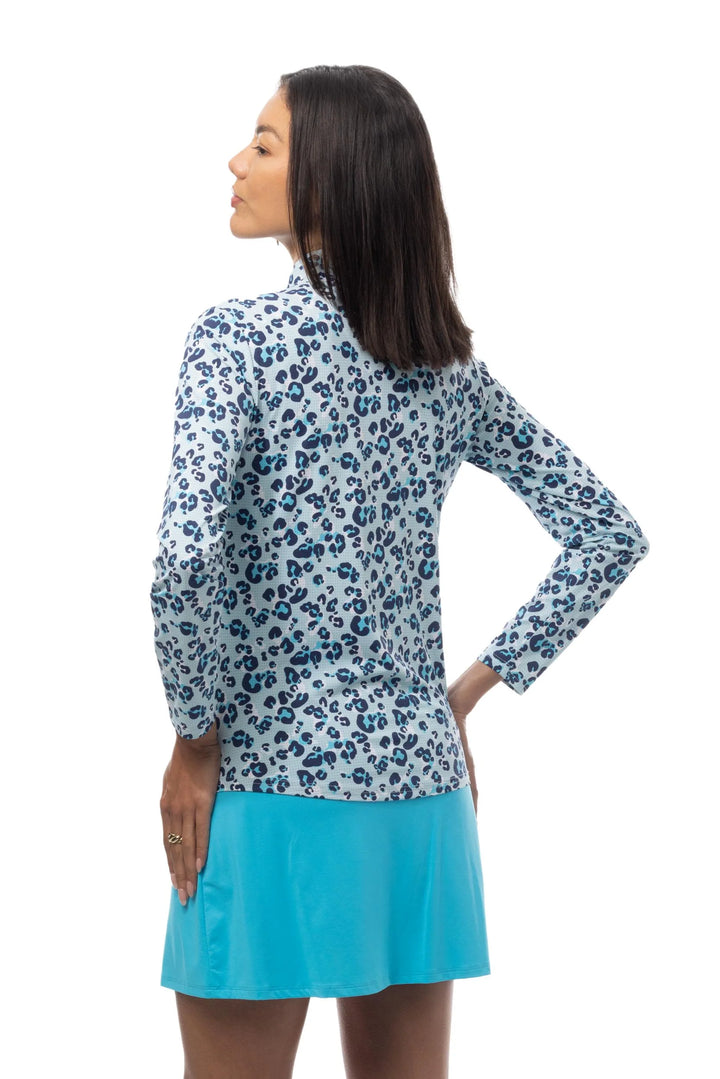SanSoleil SolAir Cool Print Mock - Zoolu Turquoise