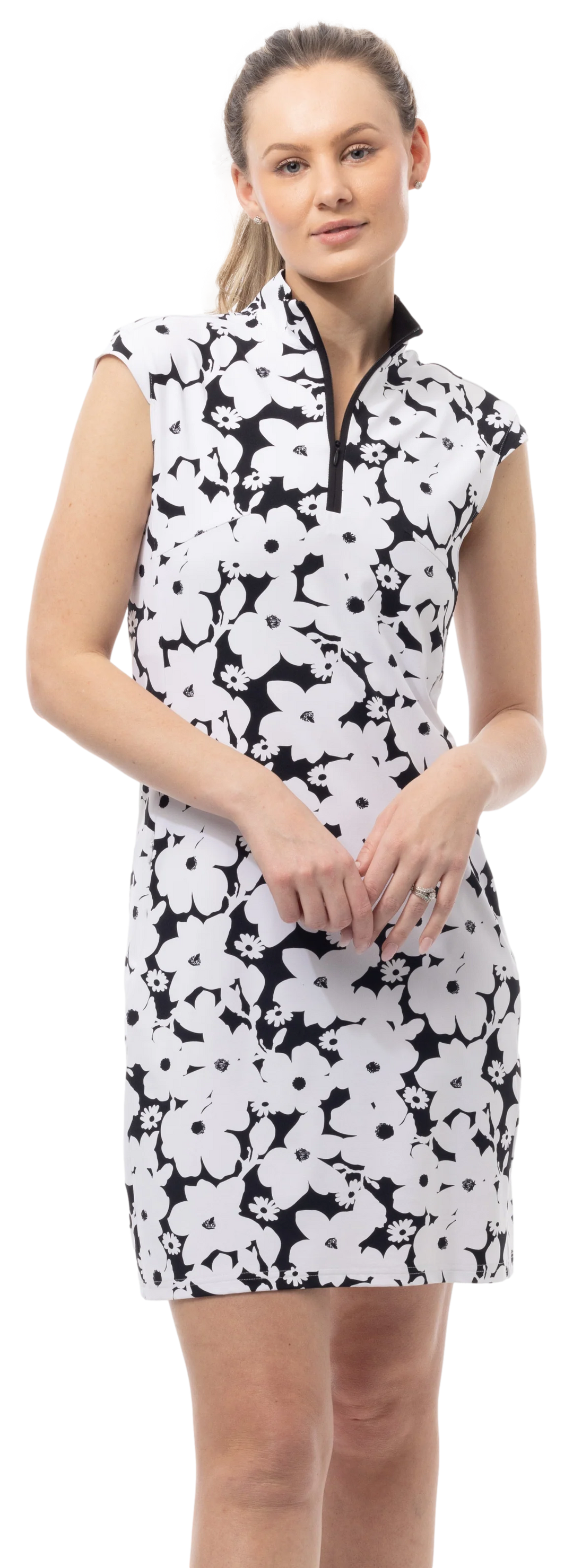 SanSoleil Solstyle Cool Sleeveless Collar Dress - Magnolia Black