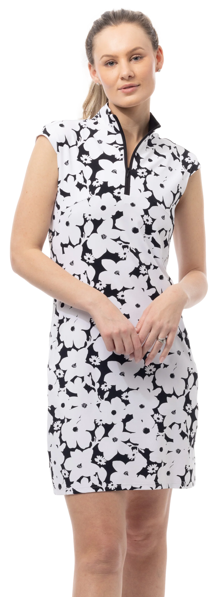 SanSoleil Solstyle Cool Sleeveless Collar Dress - Magnolia Black
