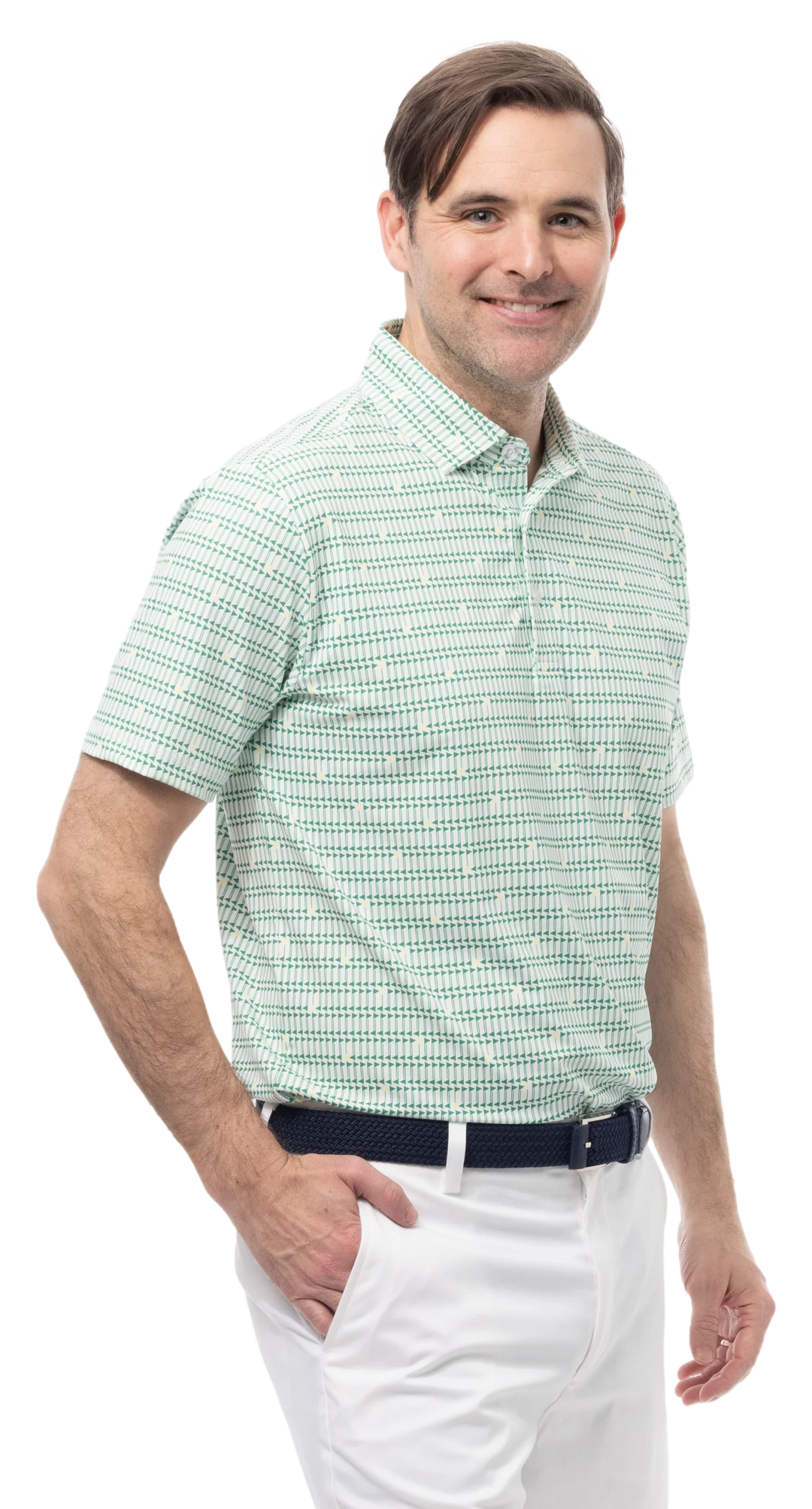 SanSoleil Mens SolTek ICE Short Sleeve Polo - Mastermind Green