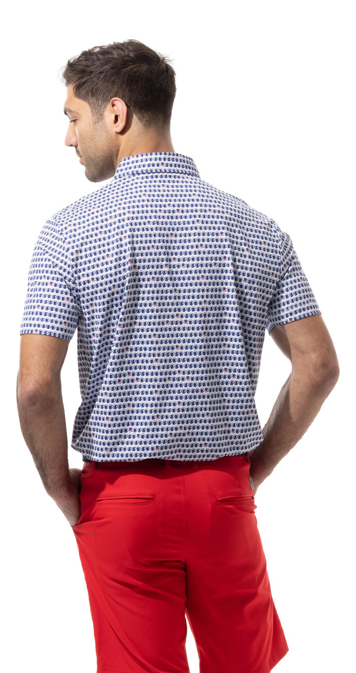 SanSoleil Mens SolTek ICE Short Sleeve Polo - US Ale
