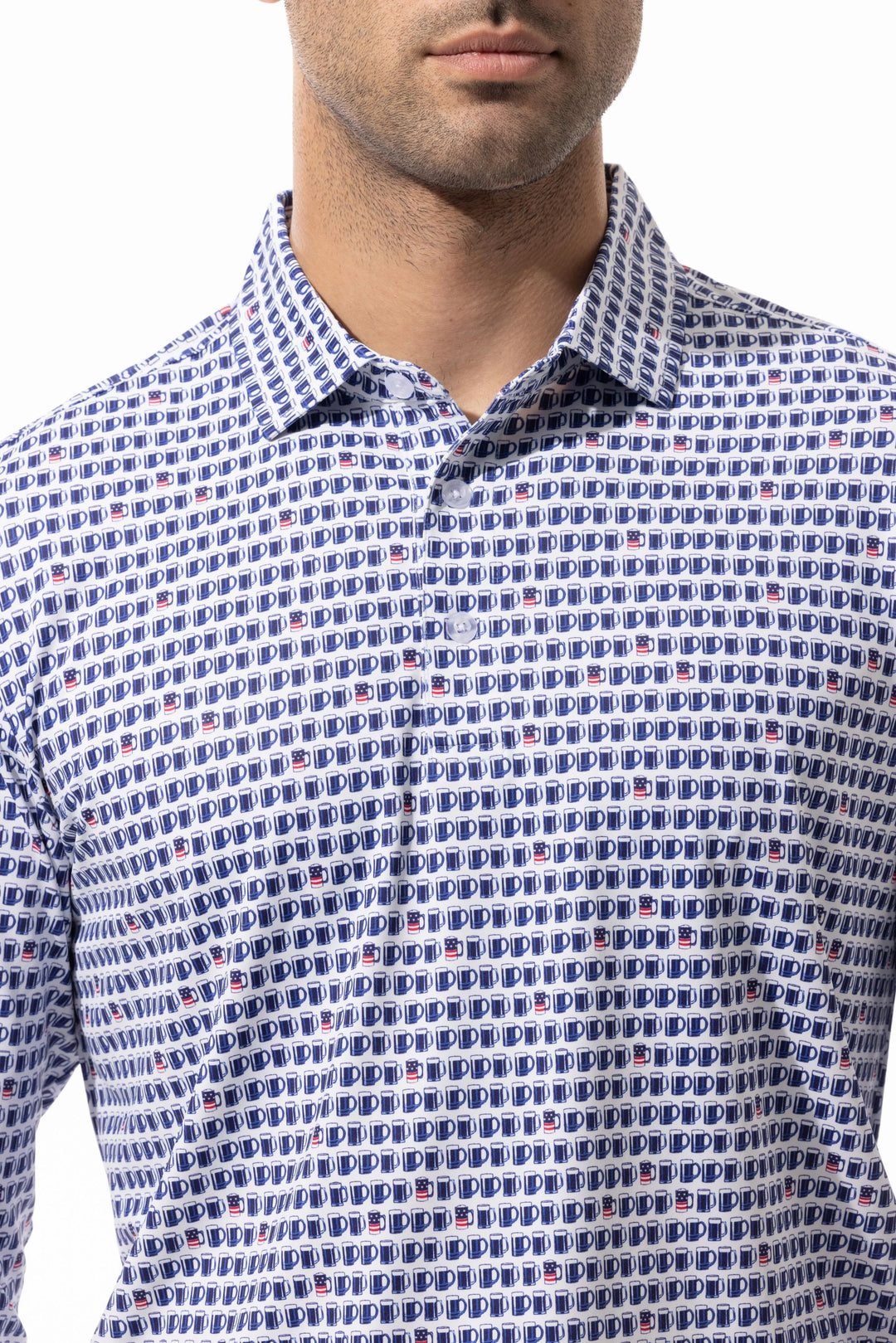 SanSoleil Mens SolTek ICE Short Sleeve Polo - US Ale